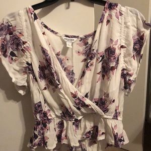 White low neck top. Size large